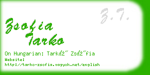 zsofia tarko business card